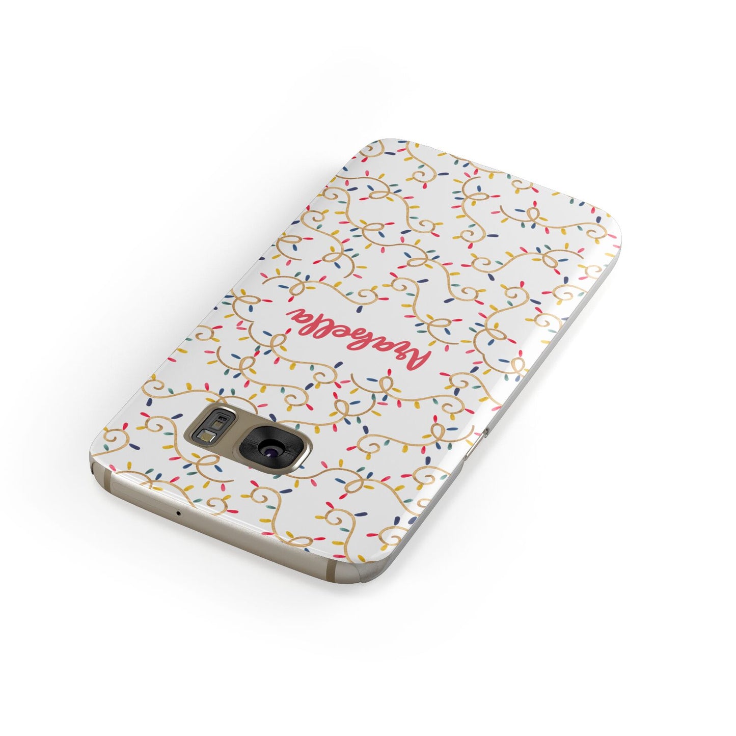 Christmas Lights Pattern Custom Samsung Galaxy Case Front Close Up