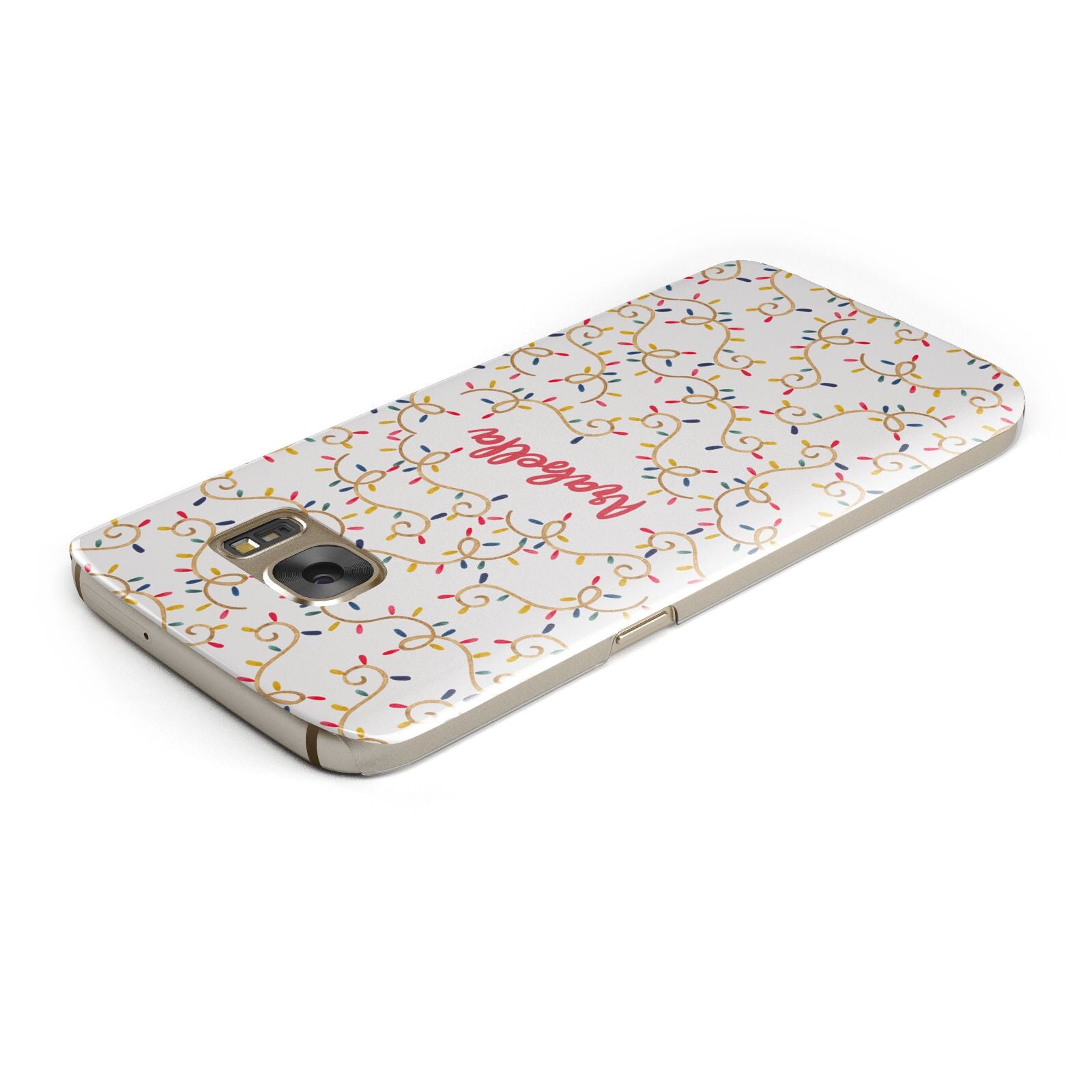 Christmas Lights Pattern Custom Samsung Galaxy Case Top Cutout