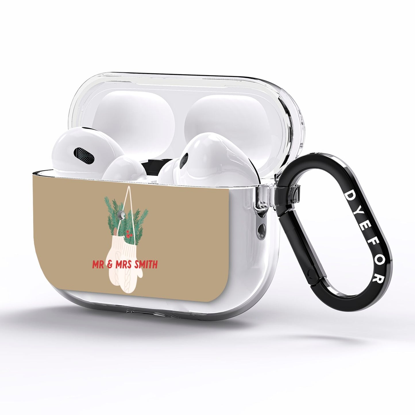 Christmas Mittens Pattern AirPods Pro Clear Case Side Image