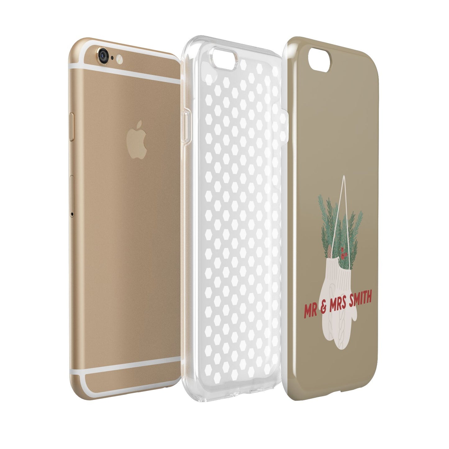 Christmas Mittens Pattern Apple iPhone 6 3D Tough Case Expanded view