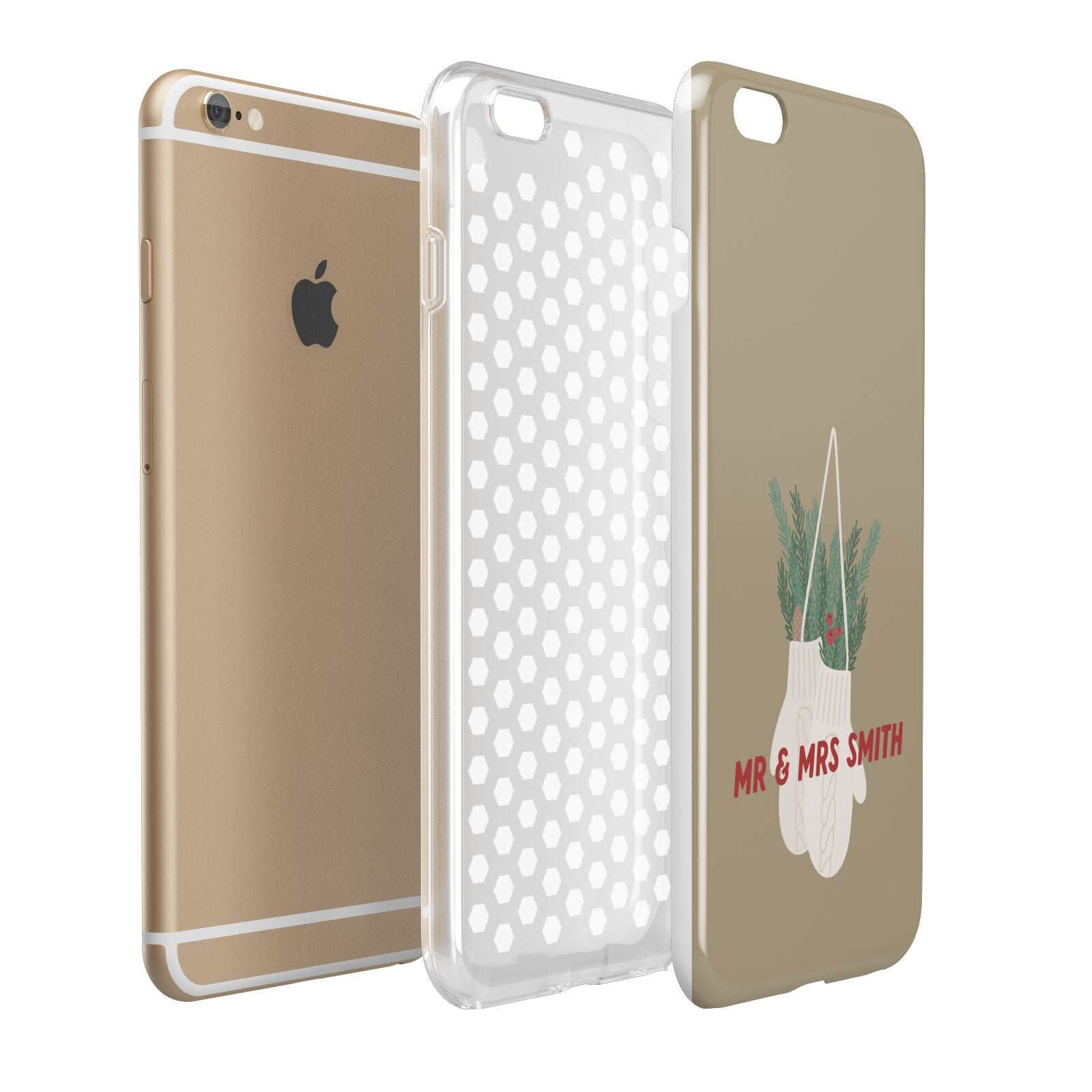 Christmas Mittens Pattern Apple iPhone 6 Plus 3D Tough Case Expand Detail Image