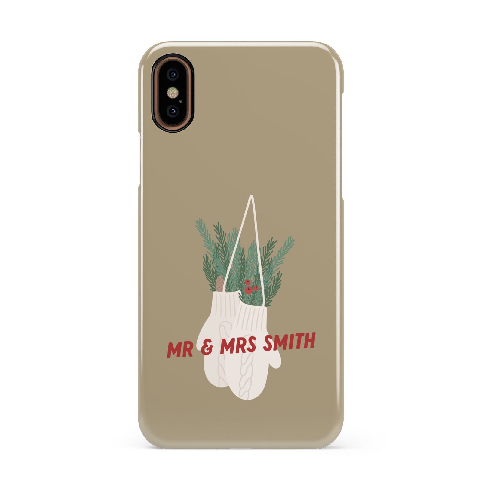 Christmas Mittens Pattern Apple iPhone XS 3D Snap Case