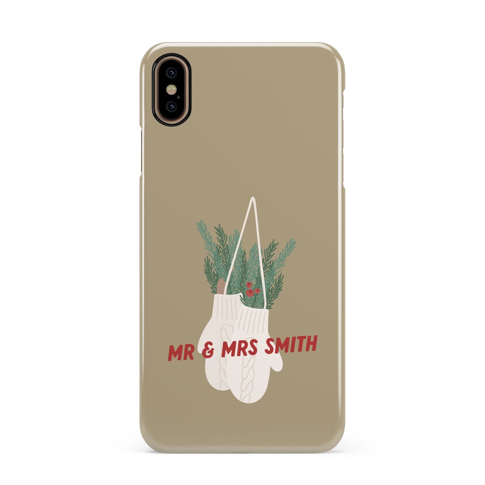 Christmas Mittens Pattern Apple iPhone Xs Max 3D Snap Case