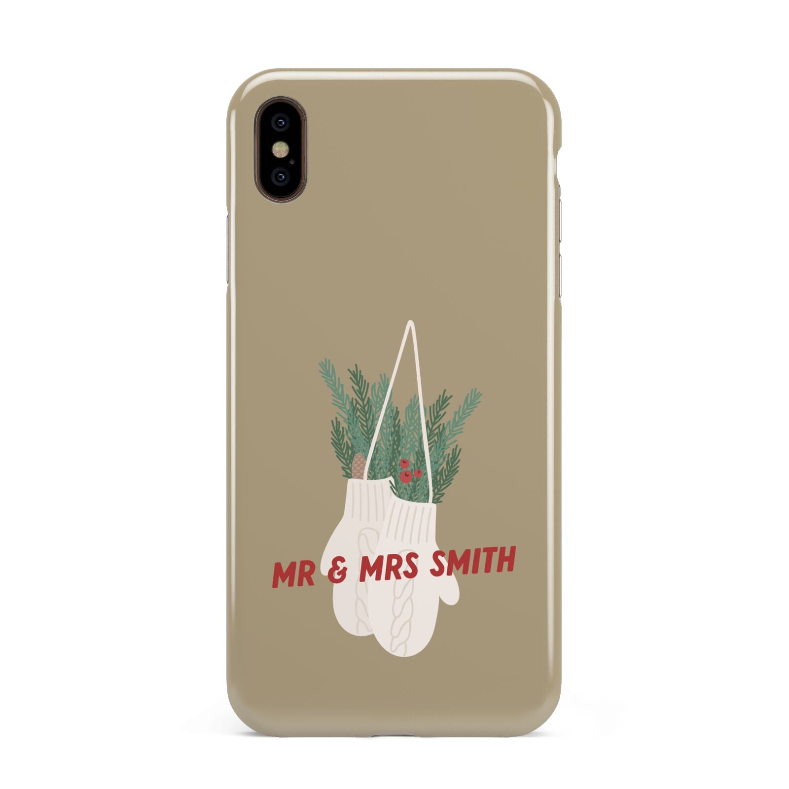 Christmas Mittens Pattern Apple iPhone Xs Max 3D Tough Case