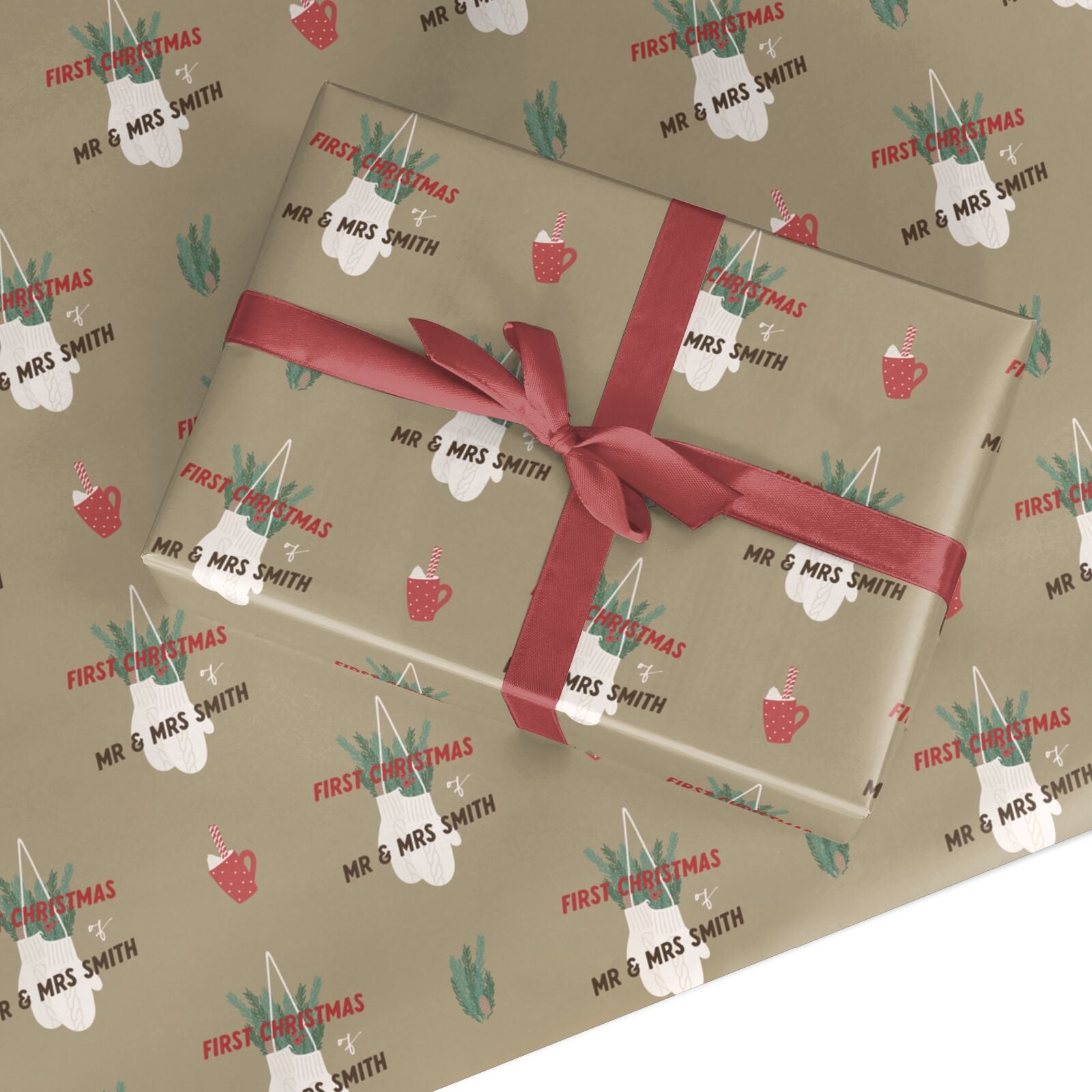 Christmas Mittens Pattern Custom Wrapping Paper
