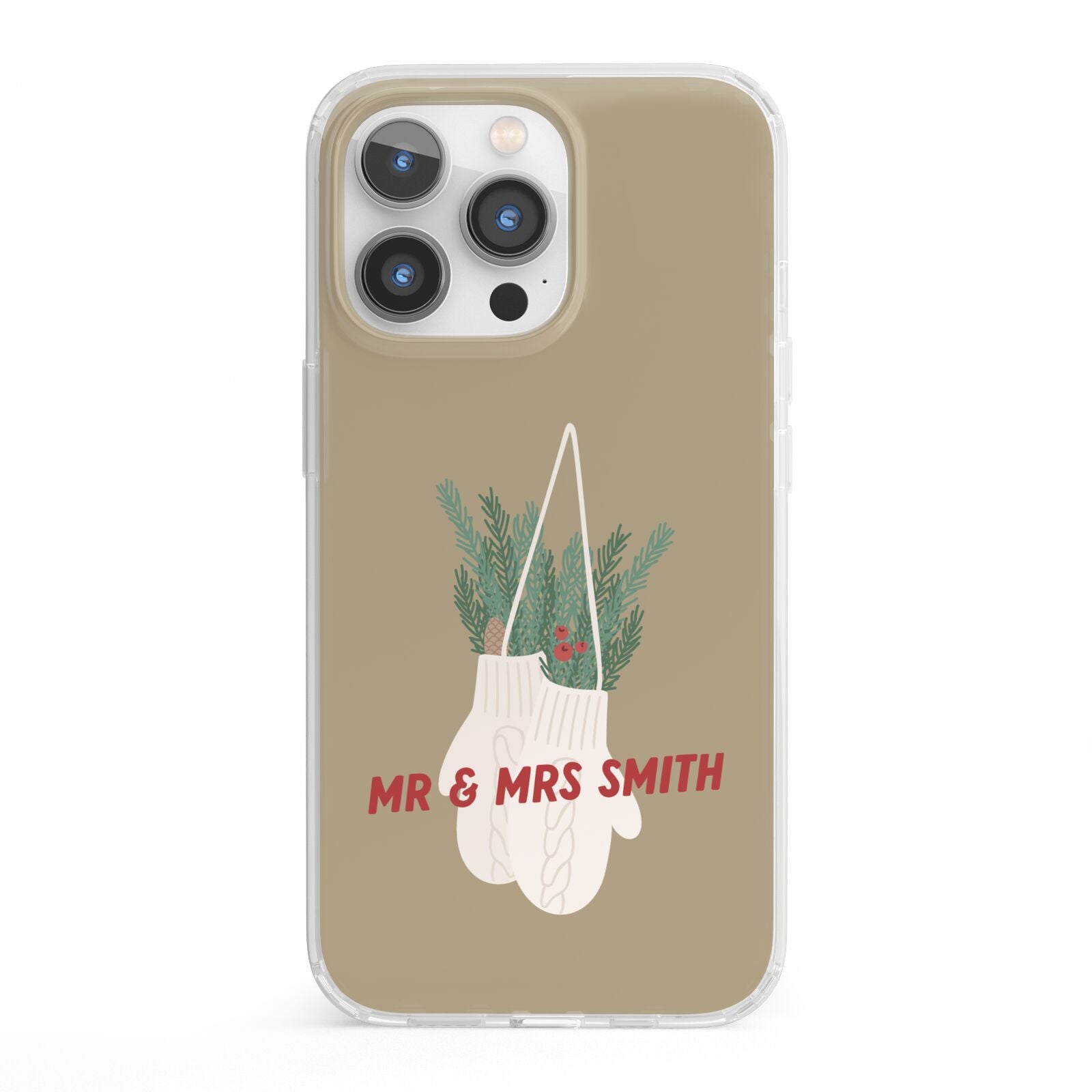 Christmas Mittens Pattern iPhone 13 Pro Clear Bumper Case