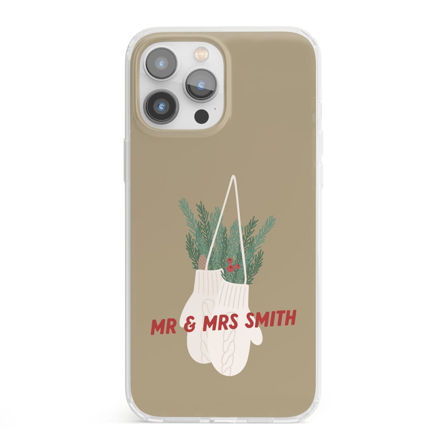 Christmas Mittens Pattern iPhone 13 Pro Max Clear Bumper Case