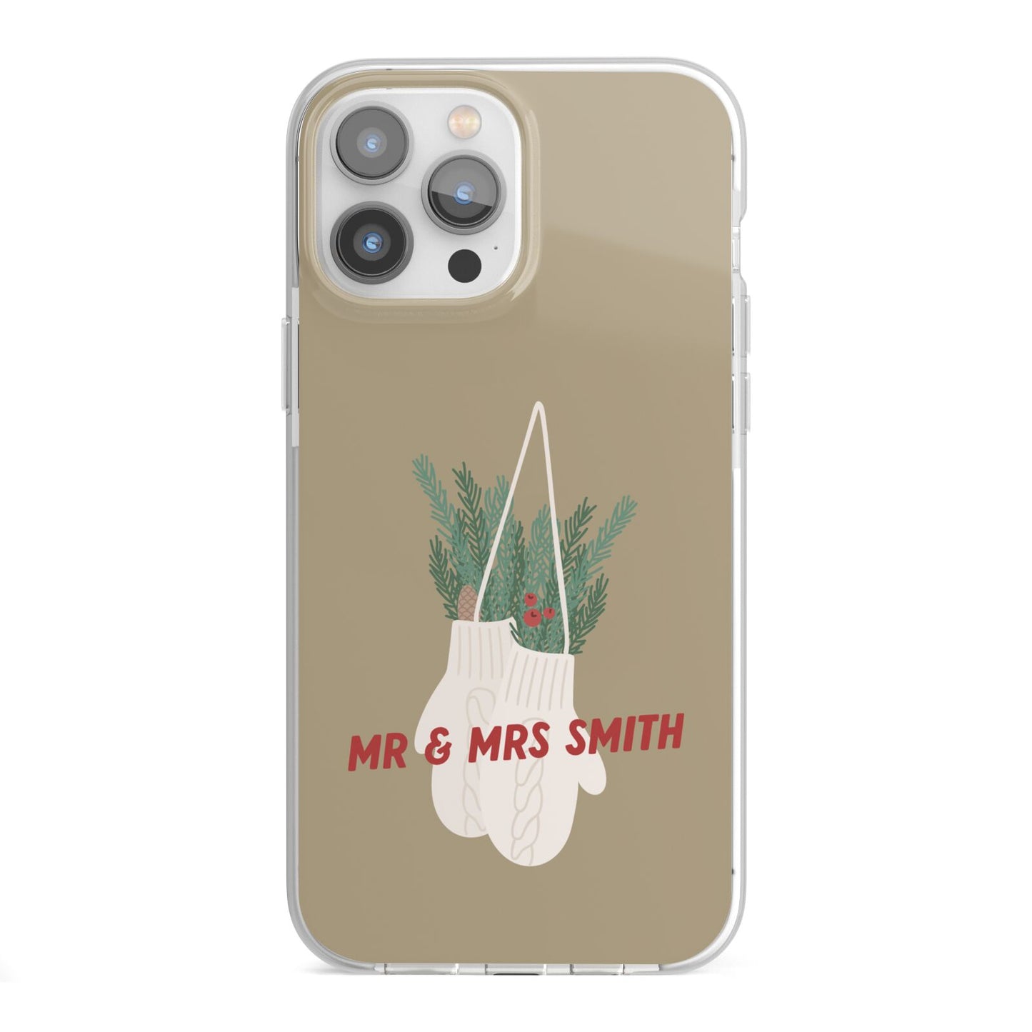 Christmas Mittens Pattern iPhone 13 Pro Max TPU Impact Case with White Edges