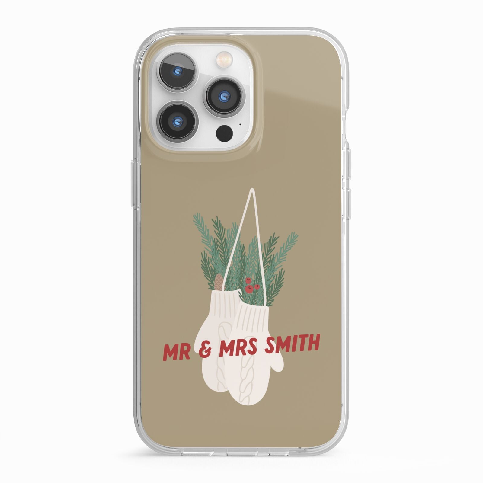 Christmas Mittens Pattern iPhone 13 Pro TPU Impact Case with White Edges