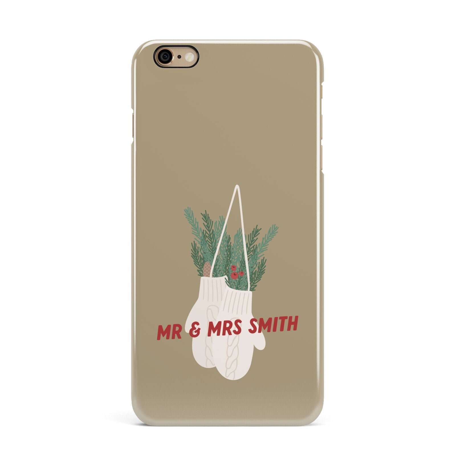 Christmas Mittens Pattern iPhone 6 Plus 3D Snap Case on Gold Phone