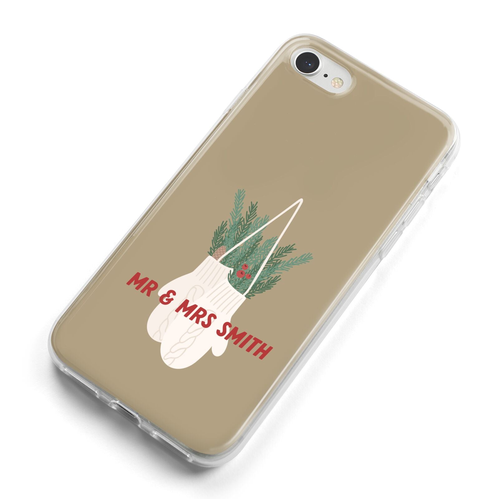 Christmas Mittens Pattern iPhone 8 Bumper Case on Silver iPhone Alternative Image