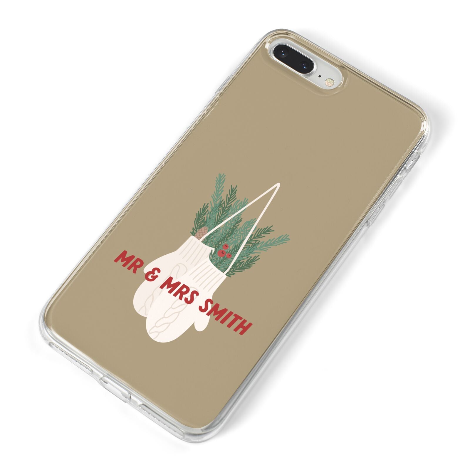 Christmas Mittens Pattern iPhone 8 Plus Bumper Case on Silver iPhone Alternative Image