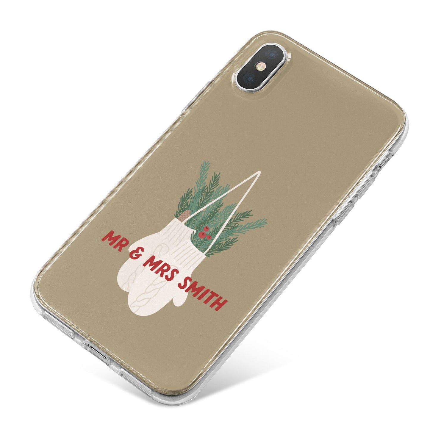 Christmas Mittens Pattern iPhone X Bumper Case on Silver iPhone