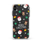 Christmas Pattern Apple iPhone Xs Max Impact Case White Edge on Black Phone