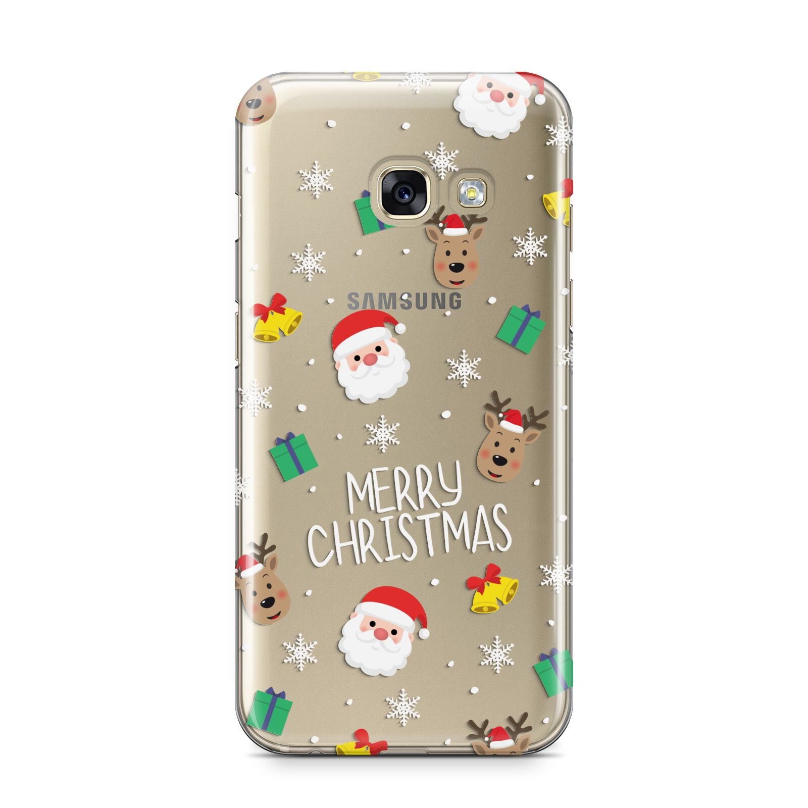 Christmas Pattern Samsung Galaxy A3 2017 Case on gold phone