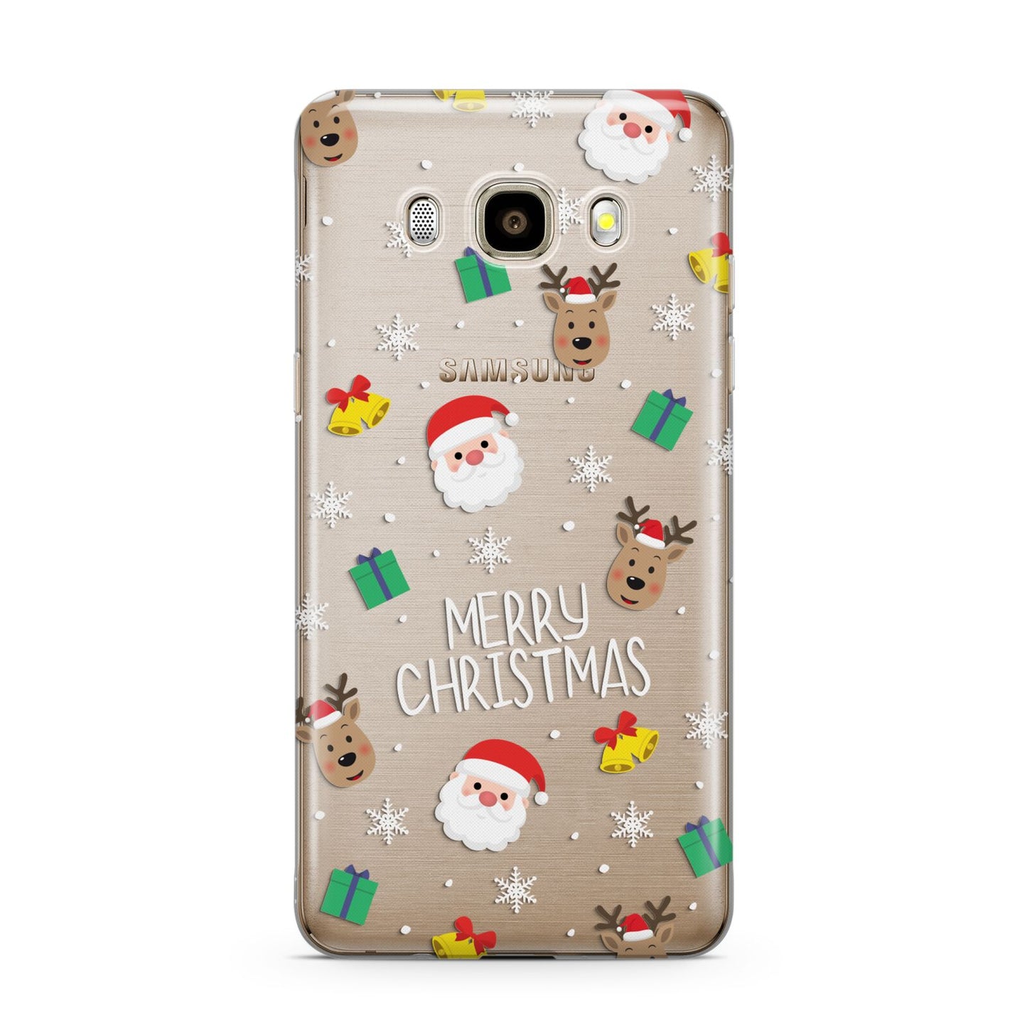 Christmas Pattern Samsung Galaxy J7 2016 Case on gold phone