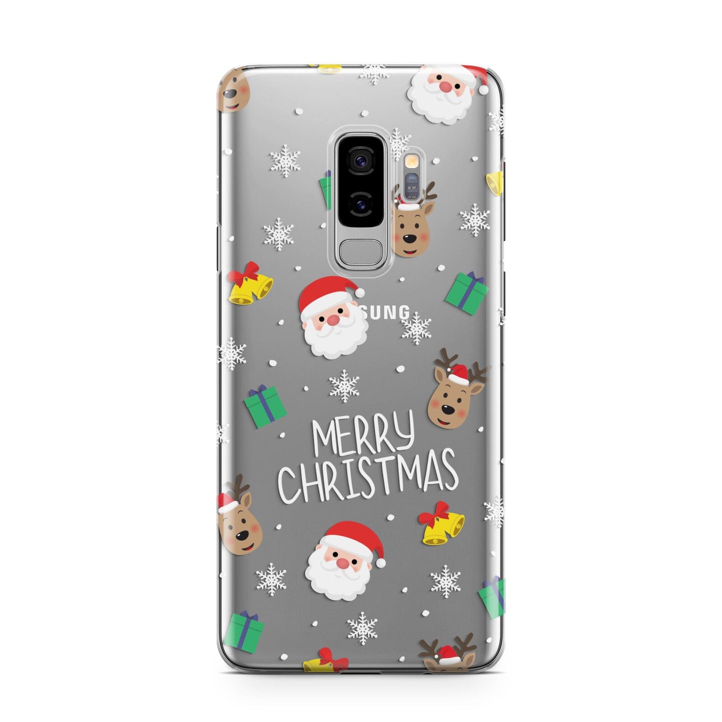 Christmas Pattern Samsung Galaxy S9 Plus Case on Silver phone