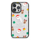 Christmas Pattern iPhone 14 Pro Max Black Impact Case on Silver phone