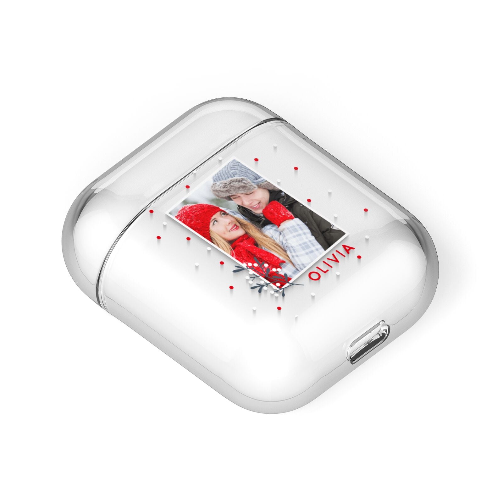 Christmas Personalised Photo AirPods Case Laid Flat