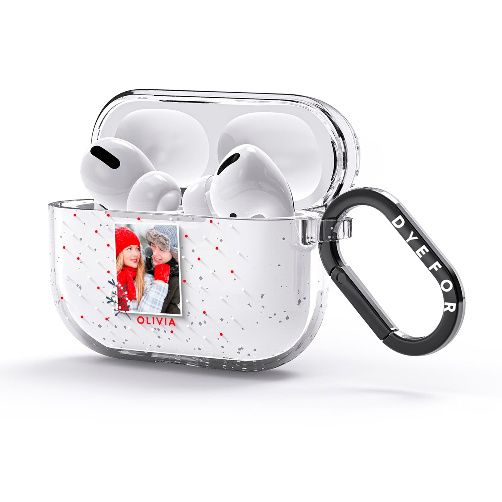 Christmas Personalised Photo AirPods Glitter Case 3rd Gen Side Image
