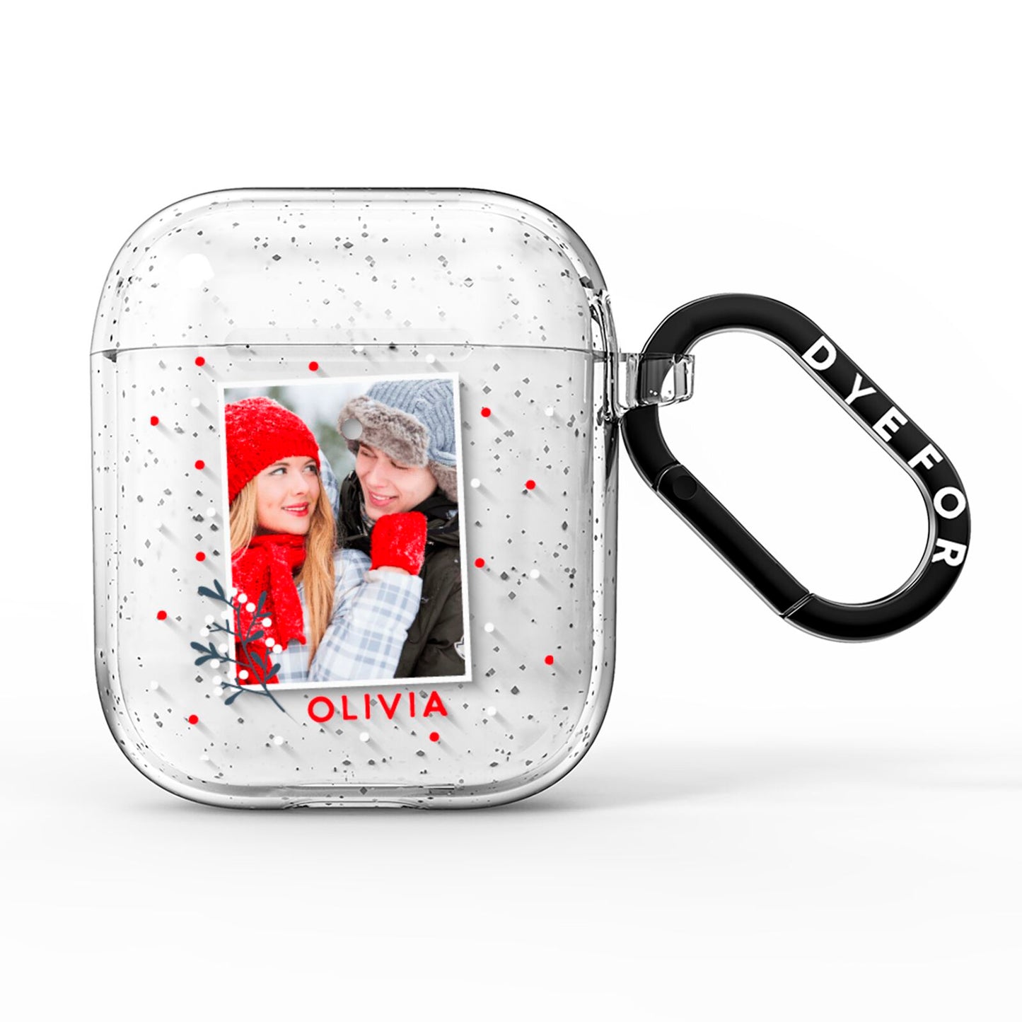 Christmas Personalised Photo AirPods Glitter Case