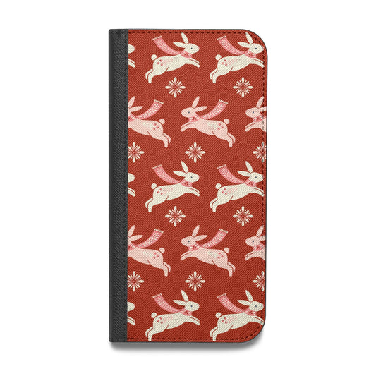 Christmas Rabbit Vegan Leather Flip iPhone Case