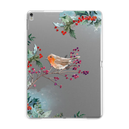 Christmas Robin Floral Apple iPad Silver Case