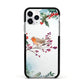 Christmas Robin Floral Apple iPhone 11 Pro in Silver with Black Impact Case