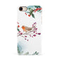 Christmas Robin Floral Apple iPhone 7 8 3D Snap Case