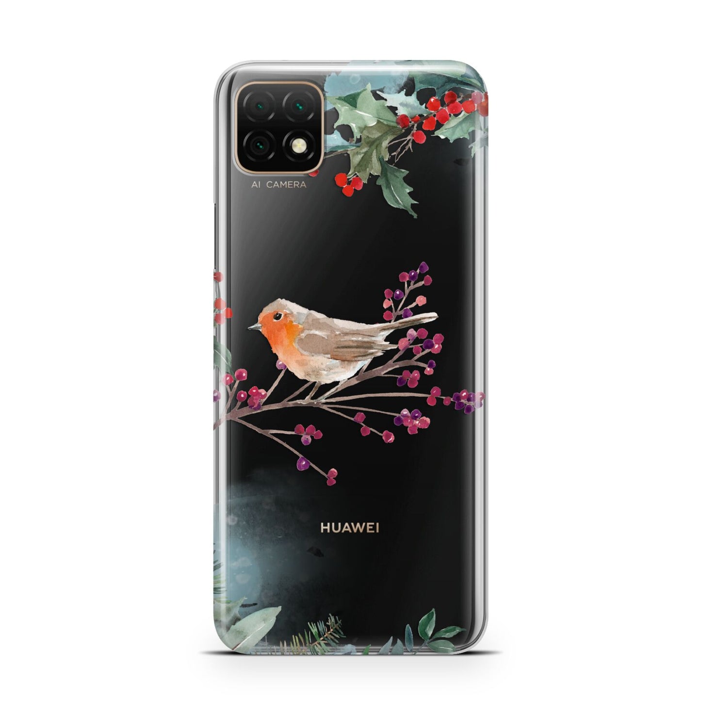 Christmas Robin Floral Huawei Enjoy 20 Phone Case