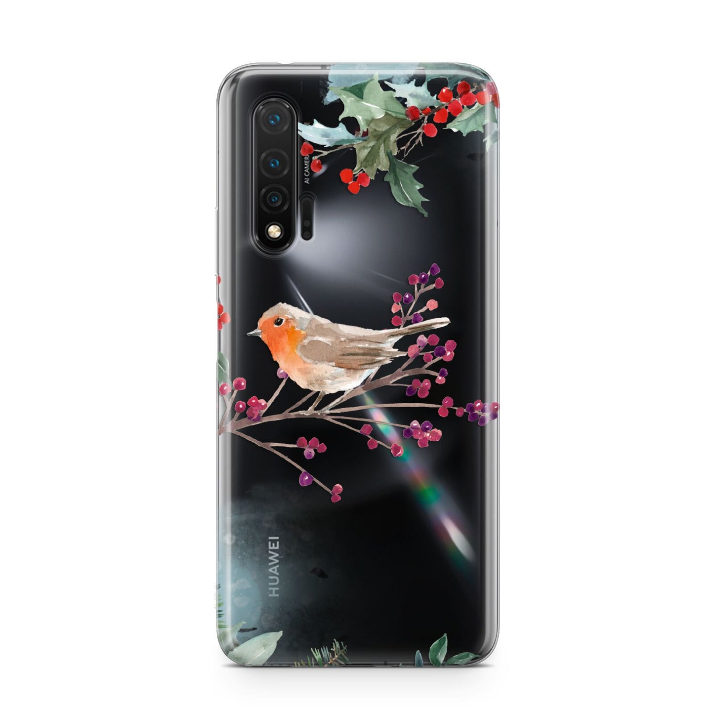 Christmas Robin Floral Huawei Nova 6 Phone Case