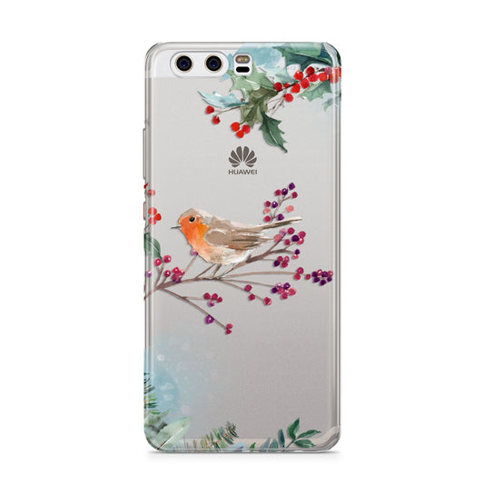 Christmas Robin Floral Huawei P10 Phone Case