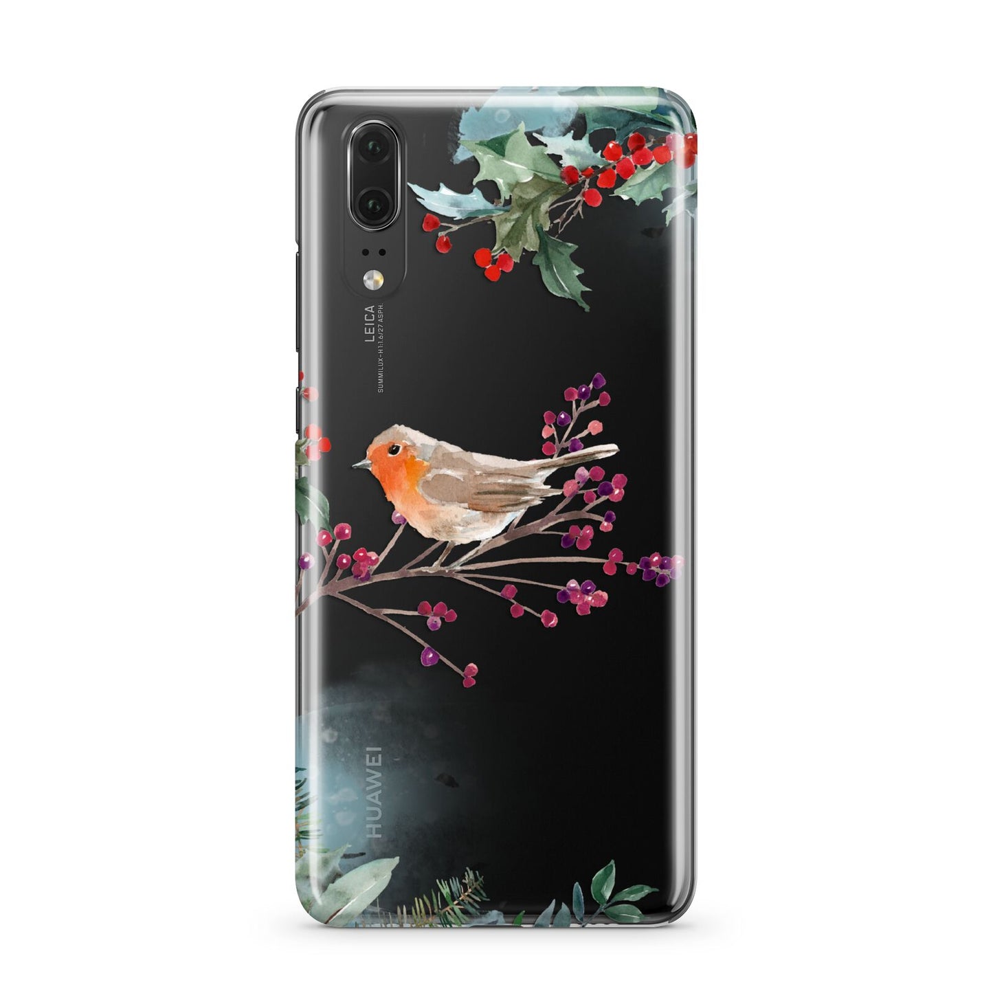 Christmas Robin Floral Huawei P20 Phone Case