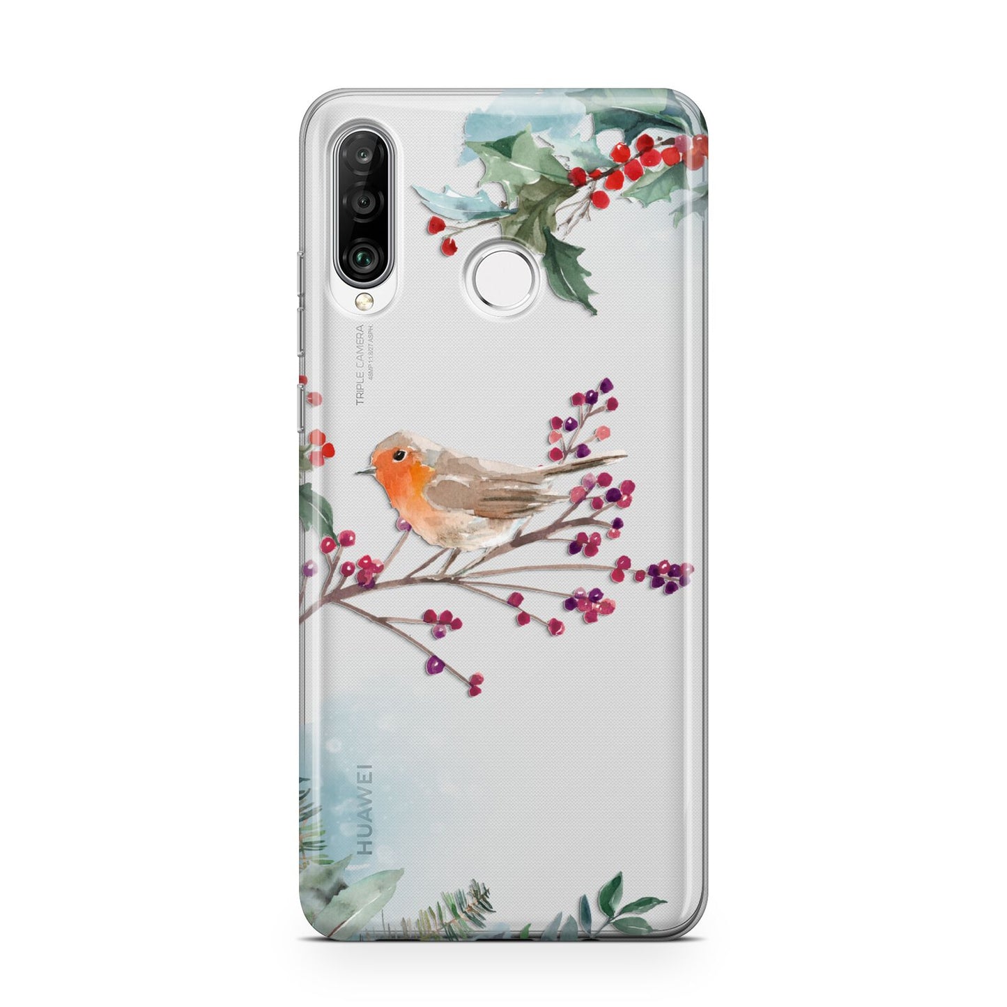 Christmas Robin Floral Huawei P30 Lite Phone Case