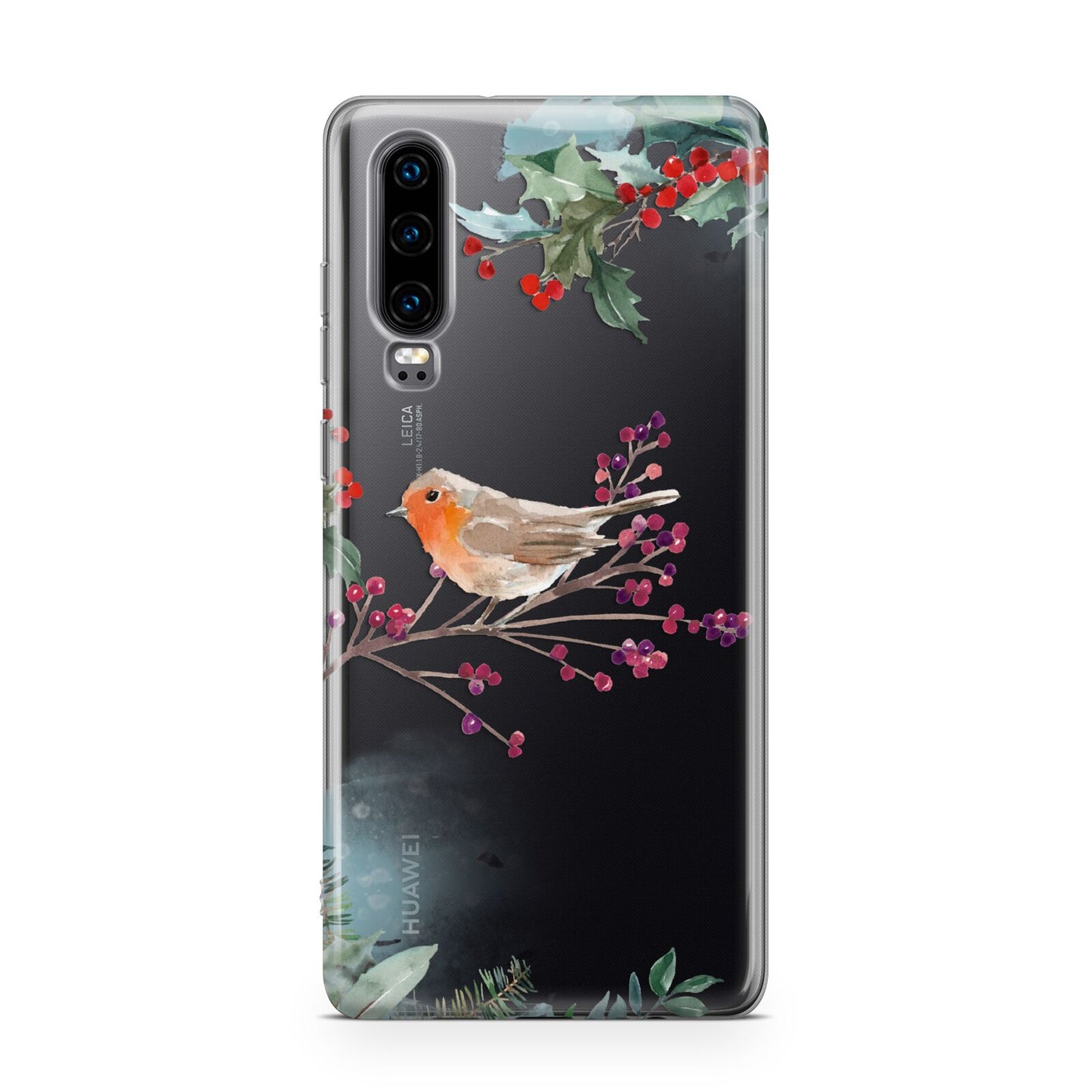 Christmas Robin Floral Huawei P30 Phone Case