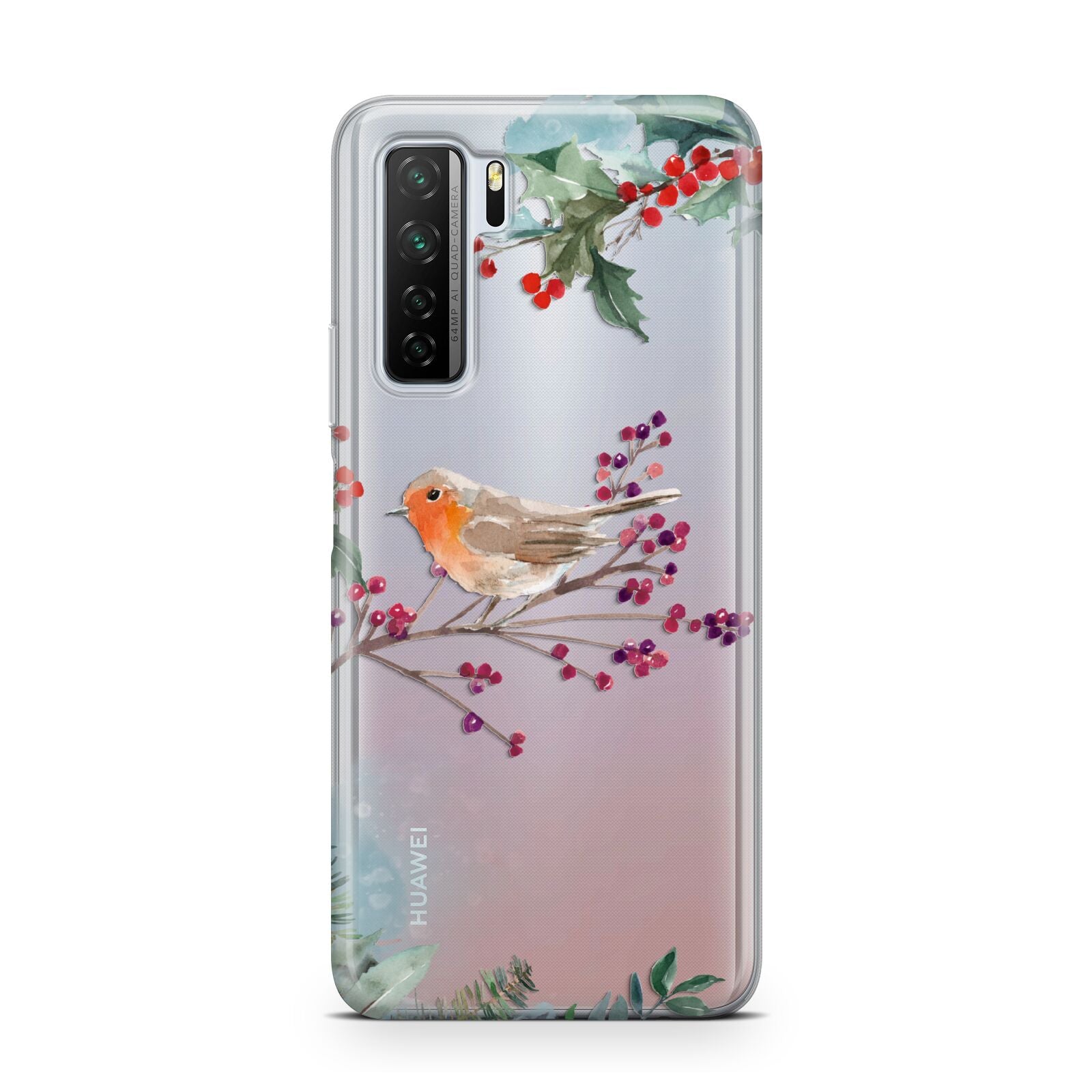 Christmas Robin Floral Huawei P40 Lite 5G Phone Case