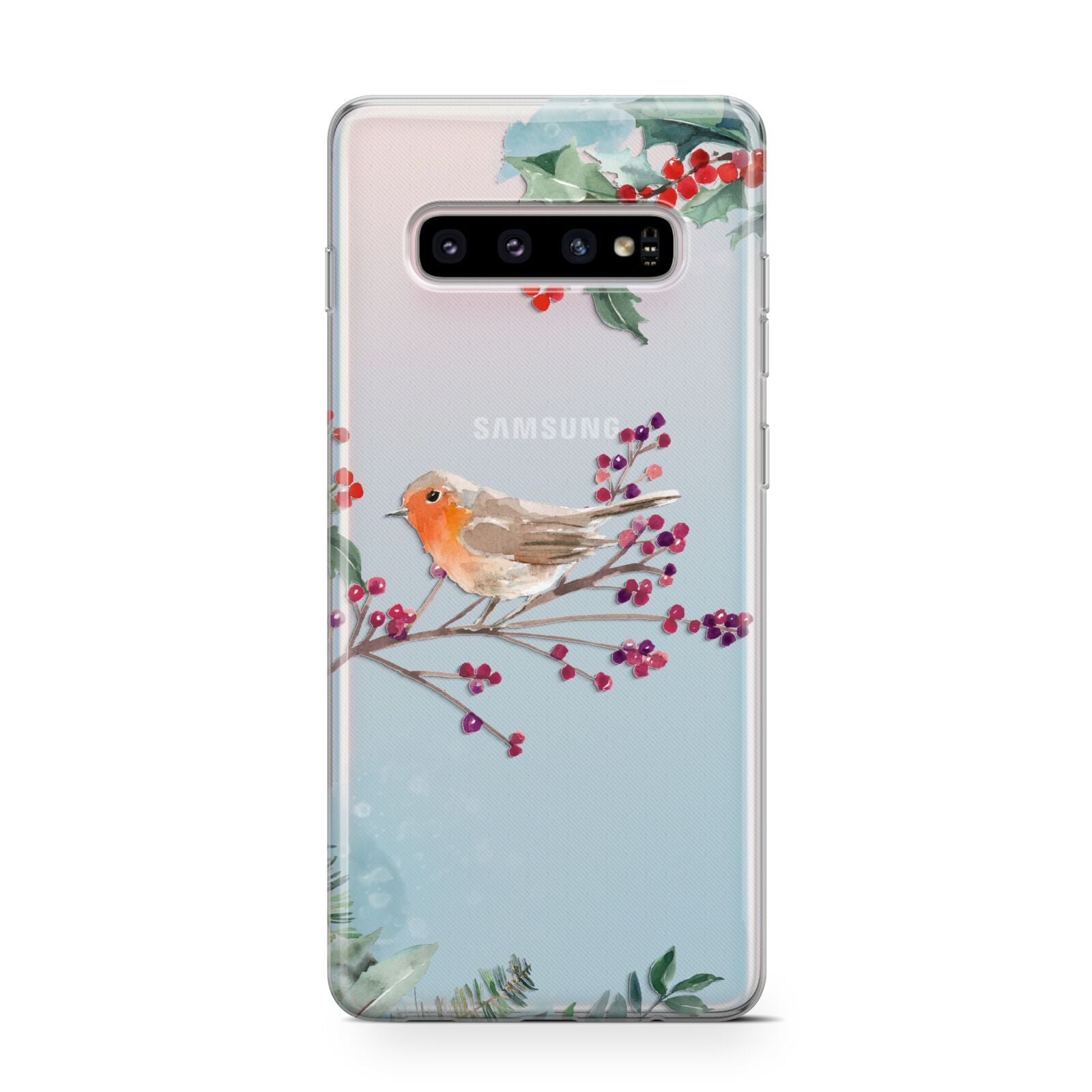 Christmas Robin Floral Protective Samsung Galaxy Case