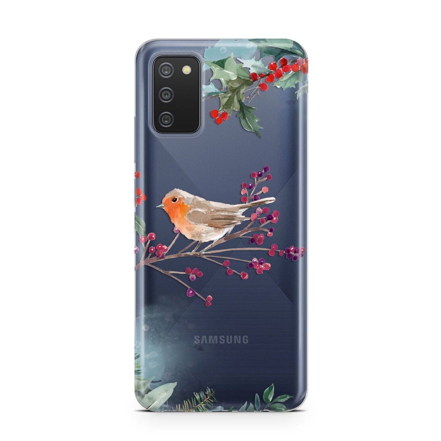 Christmas Robin Floral Samsung A02s Case