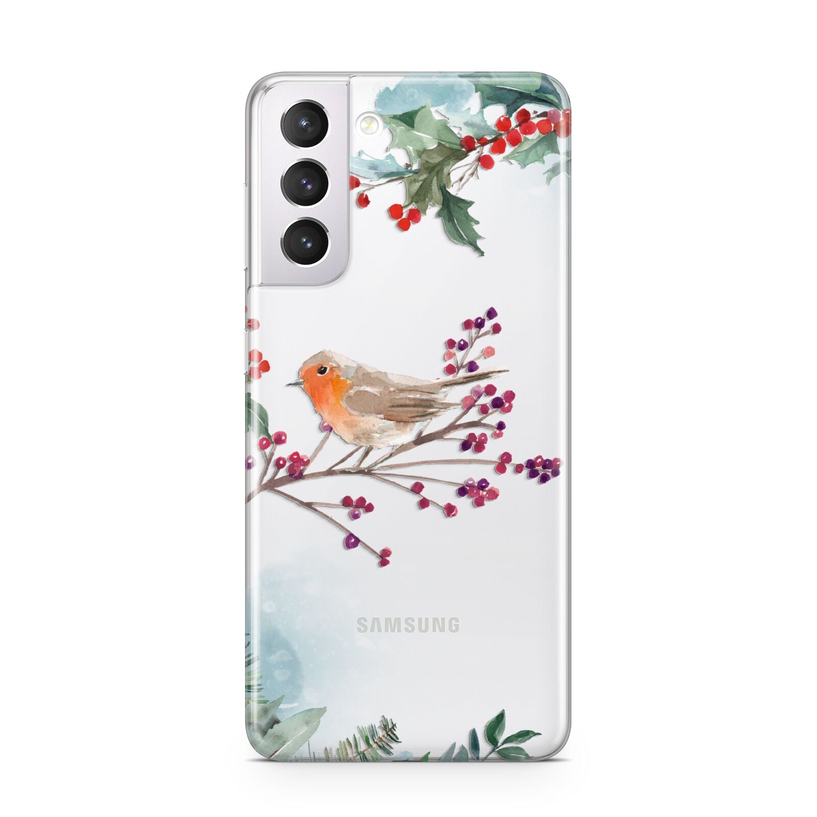 Christmas Robin Floral Samsung S21 Case