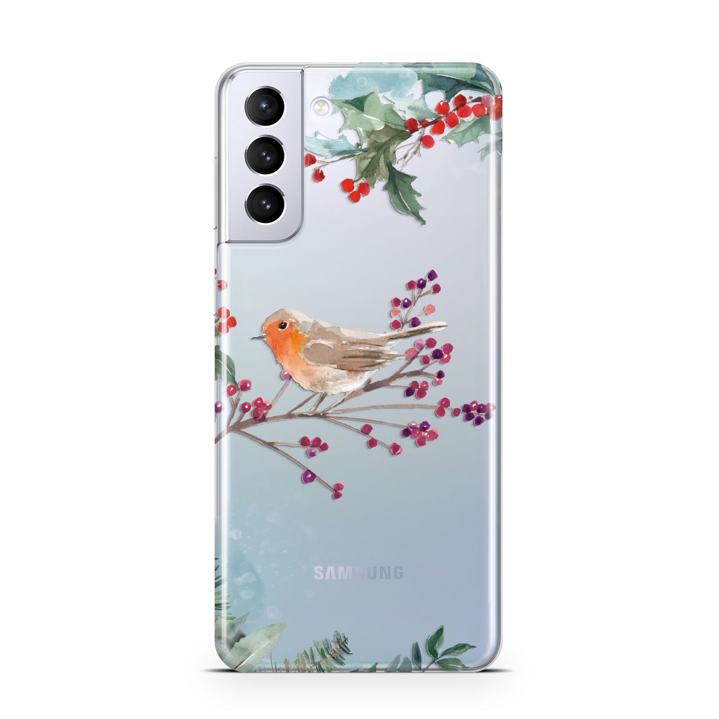 Christmas Robin Floral Samsung S21 Plus Case