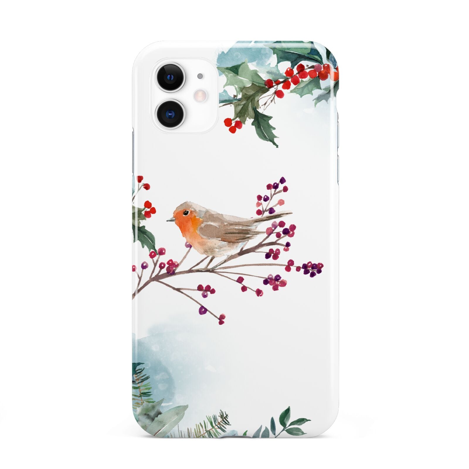 Christmas Robin Floral iPhone 11 3D Tough Case