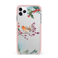 Christmas Robin Floral iPhone 11 Pro Max Impact Pink Edge Case