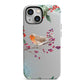 Christmas Robin Floral iPhone 13 Mini Full Wrap 3D Tough Case