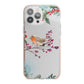 Christmas Robin Floral iPhone 13 Pro Max TPU Impact Case with Pink Edges