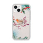 Christmas Robin Floral iPhone 14 Clear Tough Case Starlight