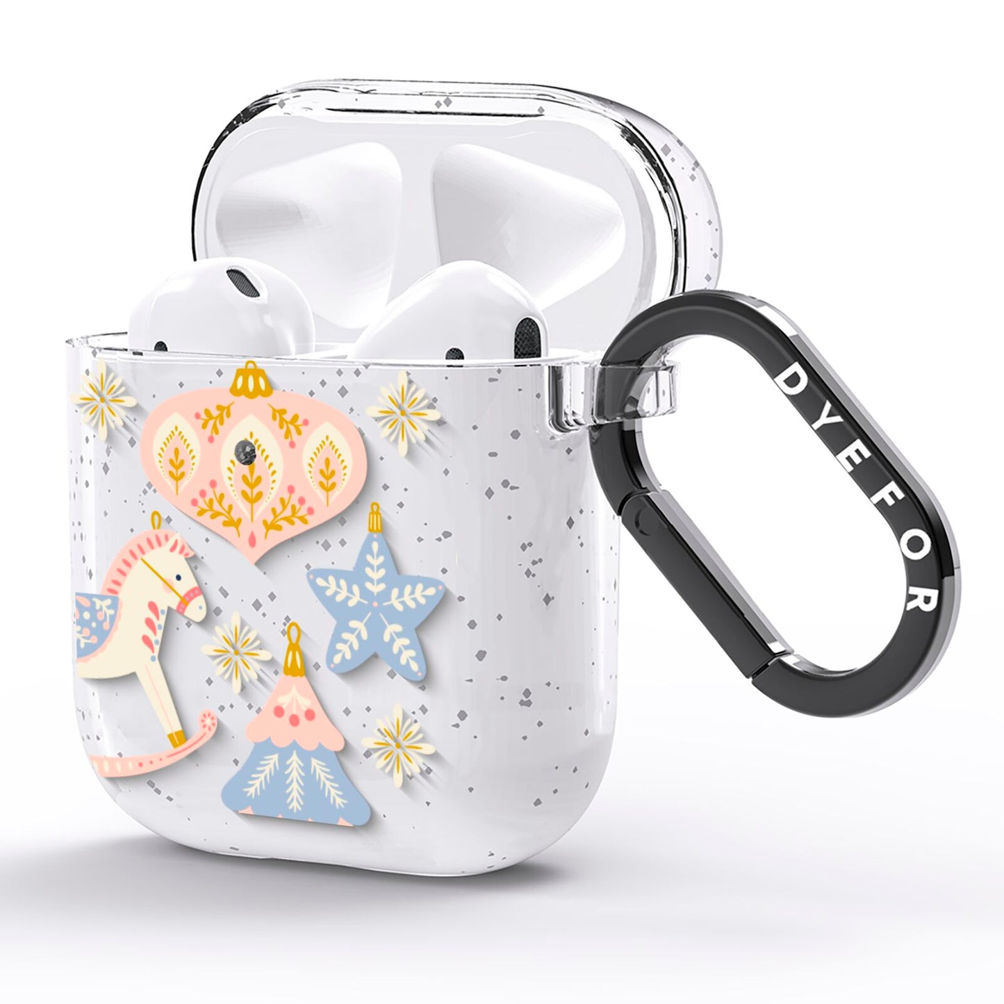 Christmas Rocking Horse AirPods Glitter Case Side Image