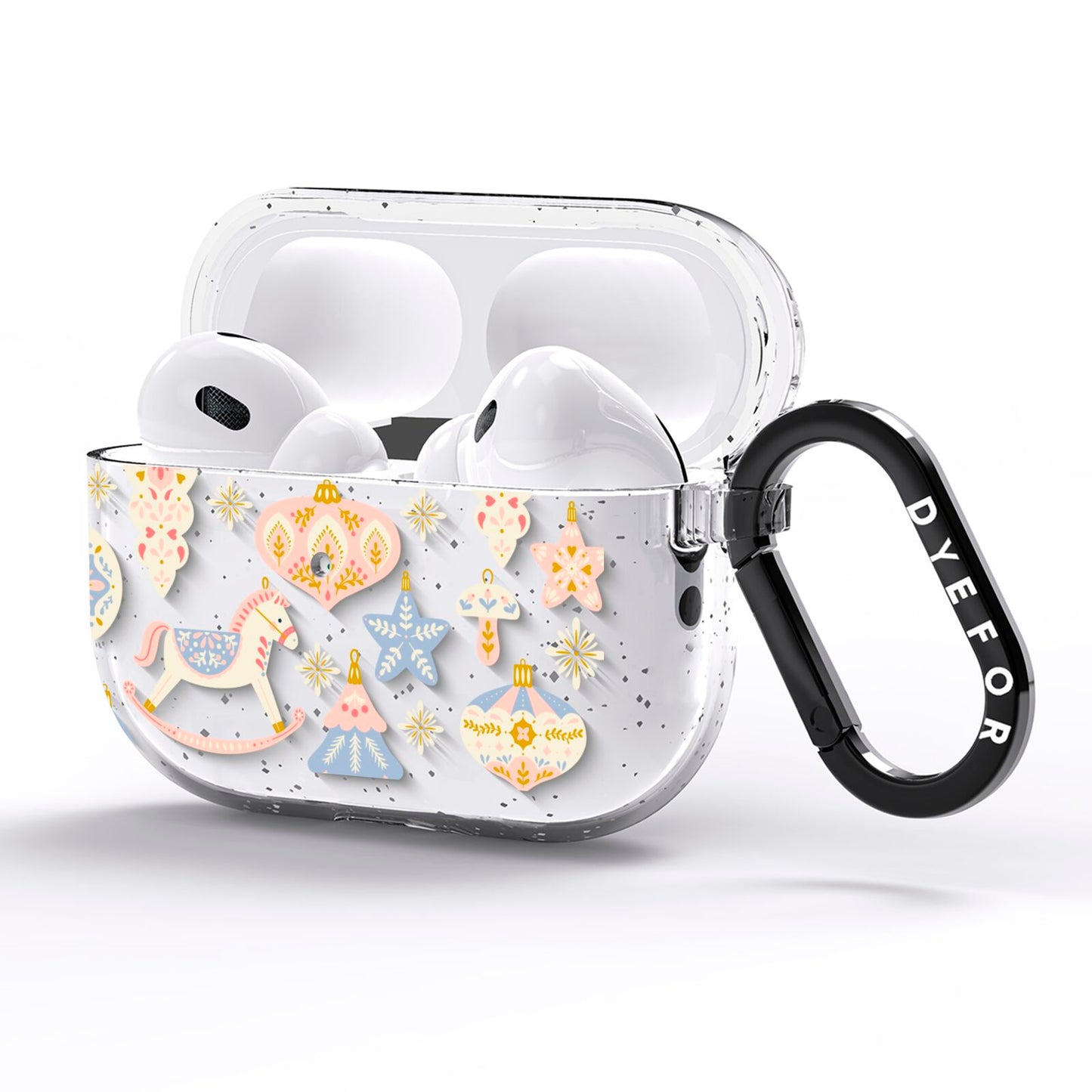 Christmas Rocking Horse AirPods Pro Glitter Case Side Image