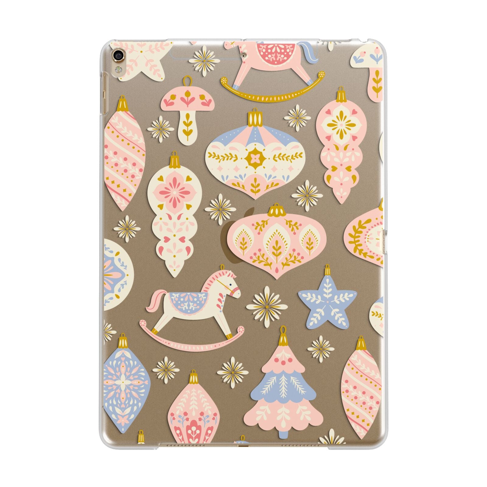 Christmas Rocking Horse Apple iPad Gold Case