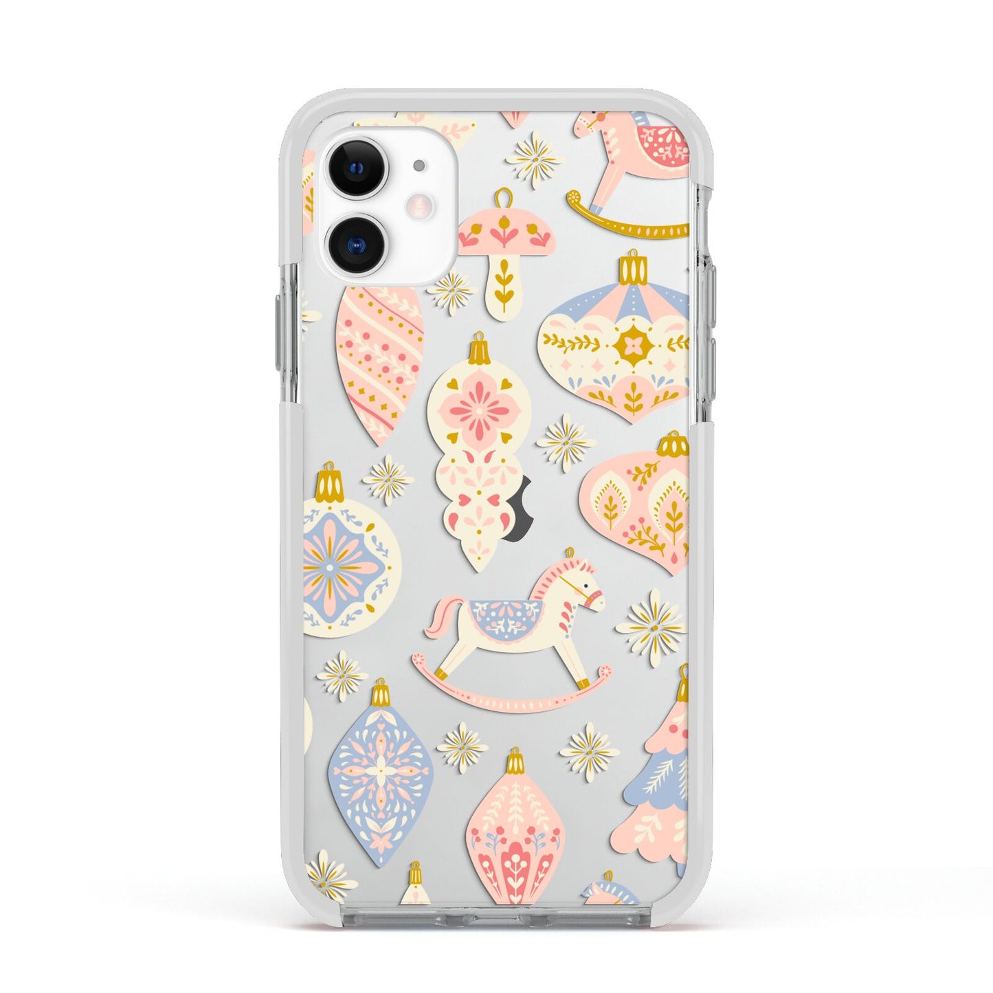 Christmas Rocking Horse Apple iPhone 11 in White with White Impact Case