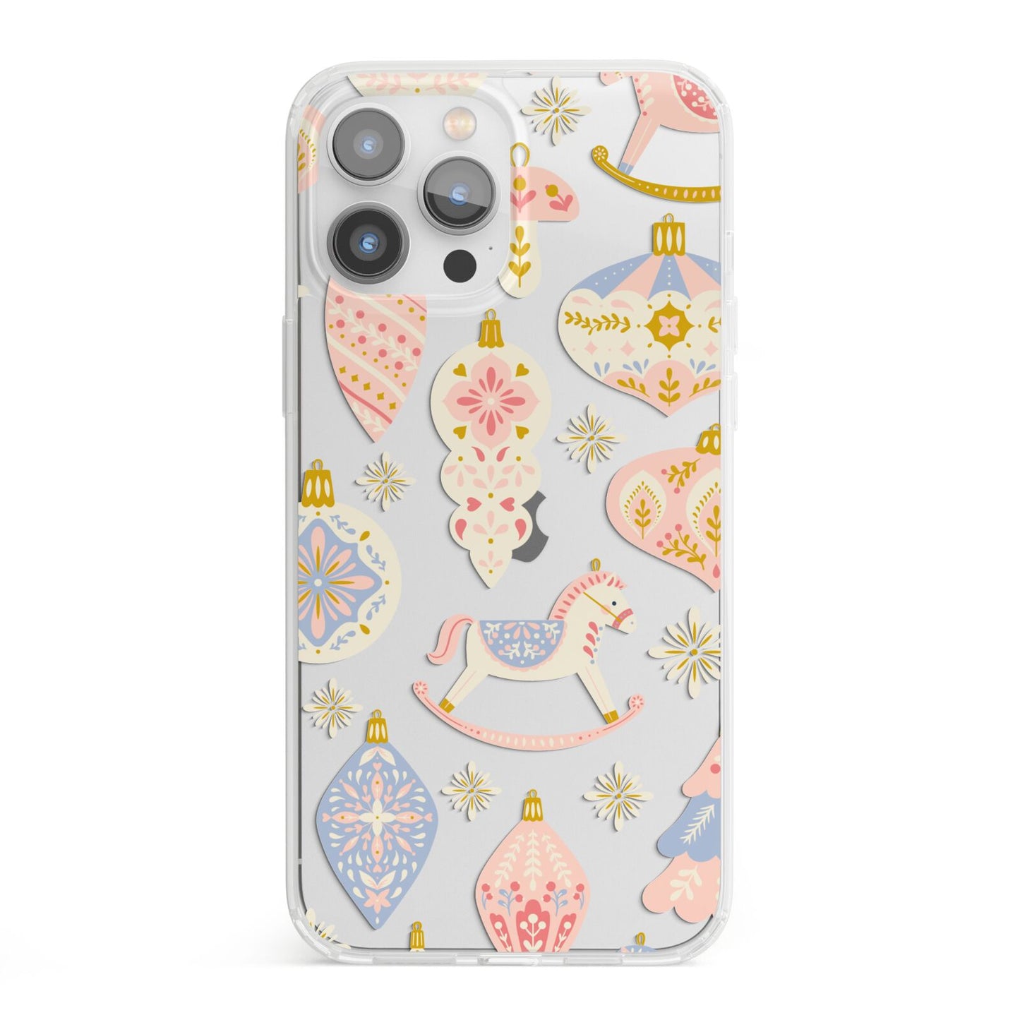 Christmas Rocking Horse iPhone 13 Pro Max Clear Bumper Case